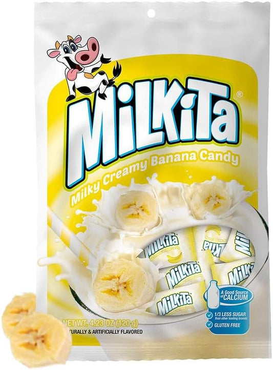 Milkita Creamy Chewy Candy Banana 3.52oz - MILKITA 濃厚奶糖香蕉口味100g