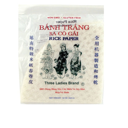 Three Ladies Rice Paper Wrappers (1/4 Cone Shape) - 三個女人米紙12oz/340g