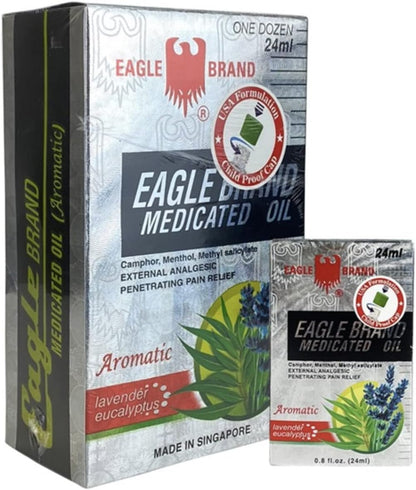 德國鷹標風油精(薰衣草尤加利香味) 24ml - Eagle Brand Natural Medicated Oil (Aromatic-Lavender Eucalyptus) Dầu gió 0.8oz