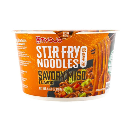 MYOJO Bowl Stir Fry Ramen Miso 6.49 oz - 日本 明星 味噌炒面 碗装 184g