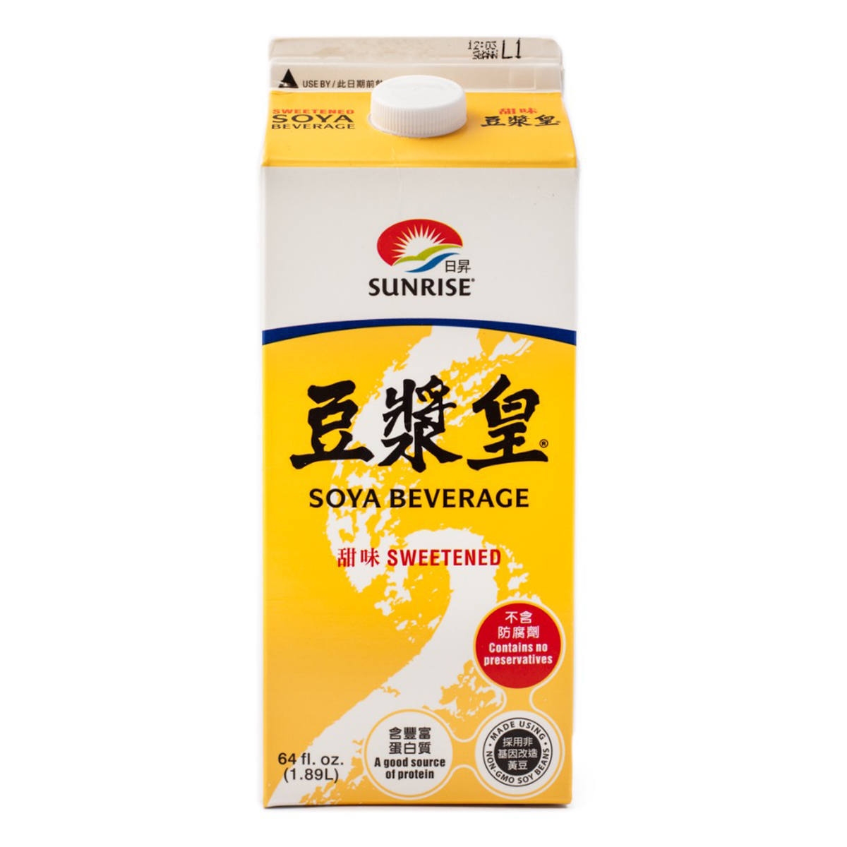 日升 豆浆皇 甜味 64 液盎司 - Sunrise Sweetened Soya Beverage 64 fl.oz