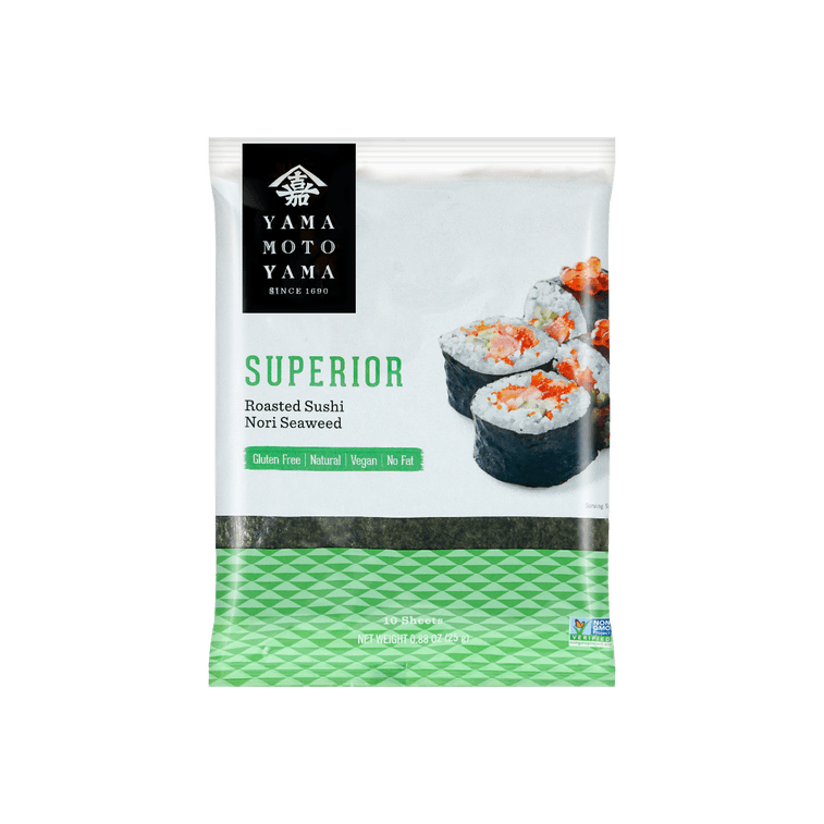 Roasted Sushi Nori Seaweed - 10 Sheets, 0.88oz - 日本YAMAMOTOYAMA山本山壽司捲紫菜包飯用海苔10片裝25g