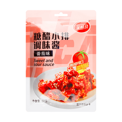 MEIWEIJIA Sweet and Sour Spare Ribs Seasoning Sauce Tomato Flavor 2.29 oz - 美味佳 糖醋小排调味酱 番茄味