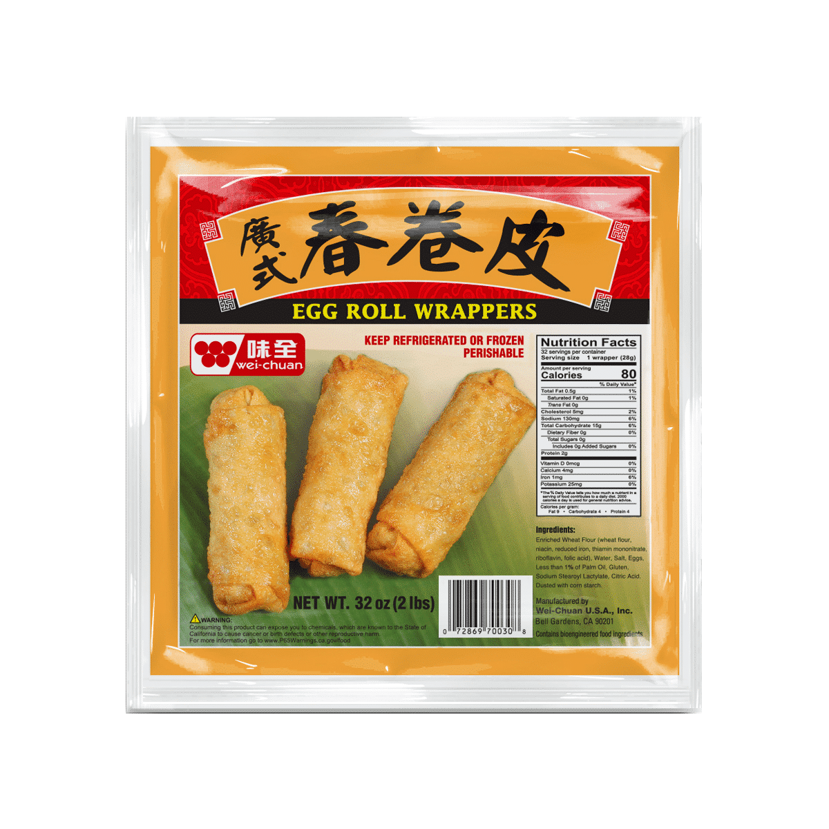 Wei-Chuan Egg Roll Wrapper - 味全廣式春季捲皮32oz