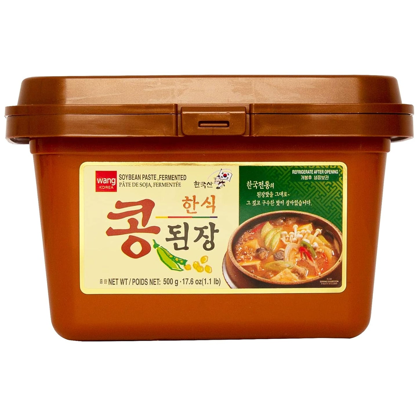 WANG 韓國豆瓣醬- Wang Korean Traditional Doenjang, Fermented Soybean Paste, 1.1 Pound