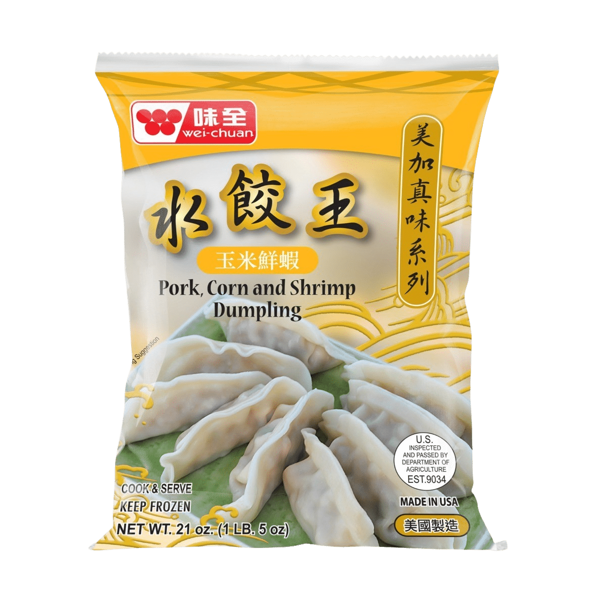 味全 水饺王 玉米鲜虾 21 oz