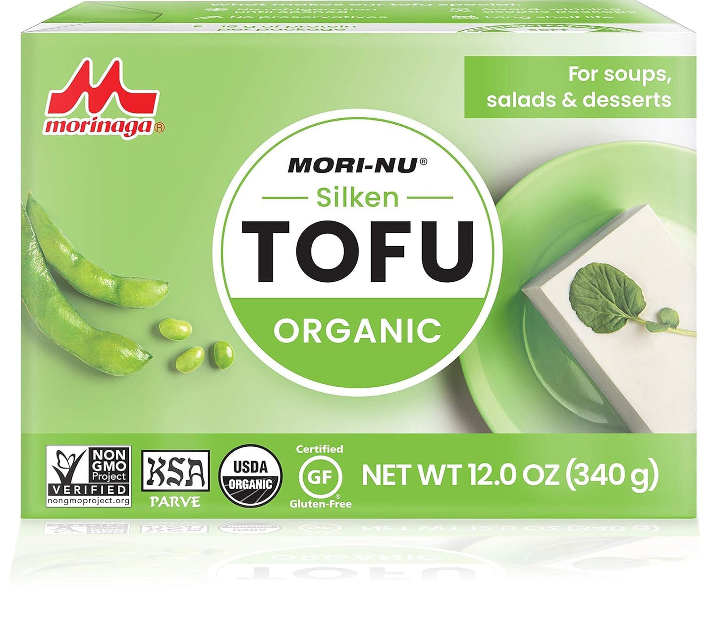 Mori Nu Organic Soft Silken Tofu 12 oz - 森永有機盒裝絹豆腐軟340 克