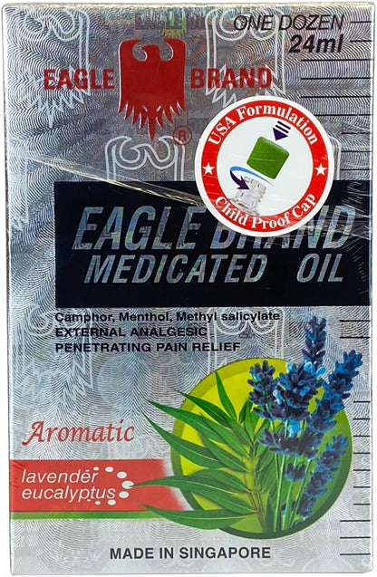 德國鷹標風油精(薰衣草尤加利香味) 24ml - Eagle Brand Natural Medicated Oil (Aromatic-Lavender Eucalyptus) Dầu gió 0.8oz