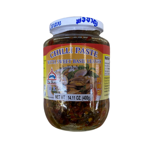 Por Kwan Chilli Paste w/ Sweet Basil Leaves - 珀宽 金不换辣酱 16oz/454g