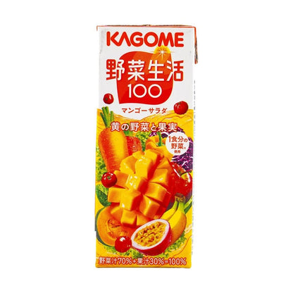 KAGOME YASAI VEGETABLE SEIKATSU CARROT & MANGOJUICE 6.76 FZ - 日本可果美 野菜生活100果蔬汁 胡萝卜芒果 0蔗糖】200ml