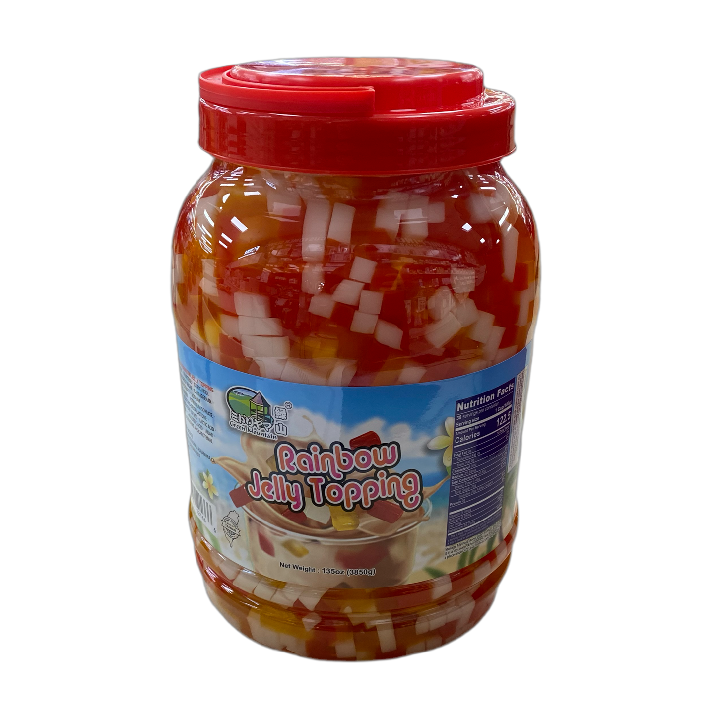 GREAN MOUNTAIN RAINBOW JELLY TOPPING - 绿山牌彩虹果冻浇头 135 oz/3850 g