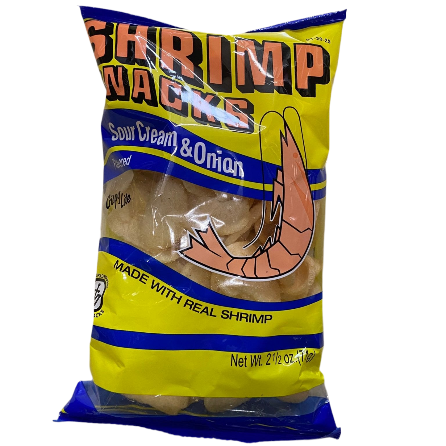 marco polo Shrimp Chips Sour Cream &amp; Onion Flavor 2.5 oz - 美國馬可波羅蝦片71g