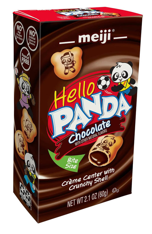 Hello Panda Cookies, Chocolate 2.1 oz - 明治Hello Panda 熊貓餅乾巧克力味 60g