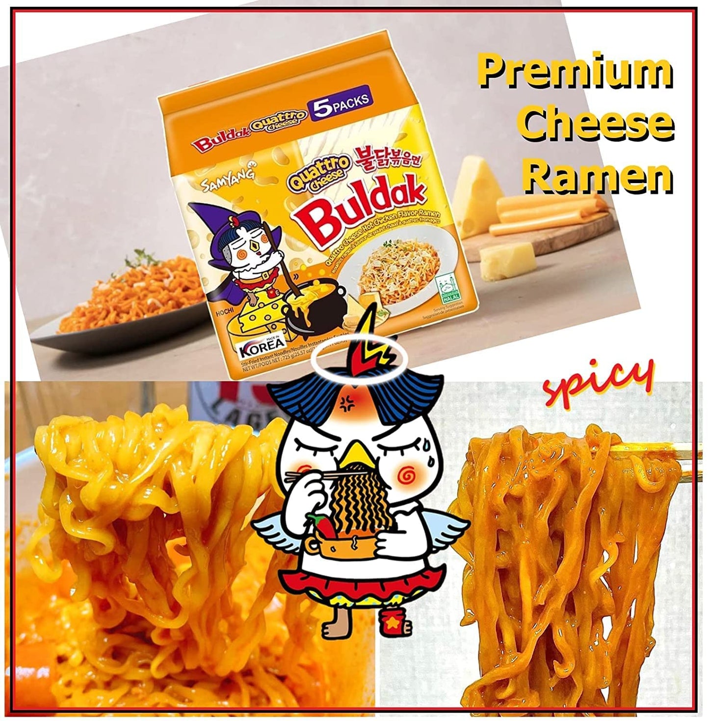 Samyang Buldak Ramen Quattro Cheese Flavor 5pk - 韓國火雞麵