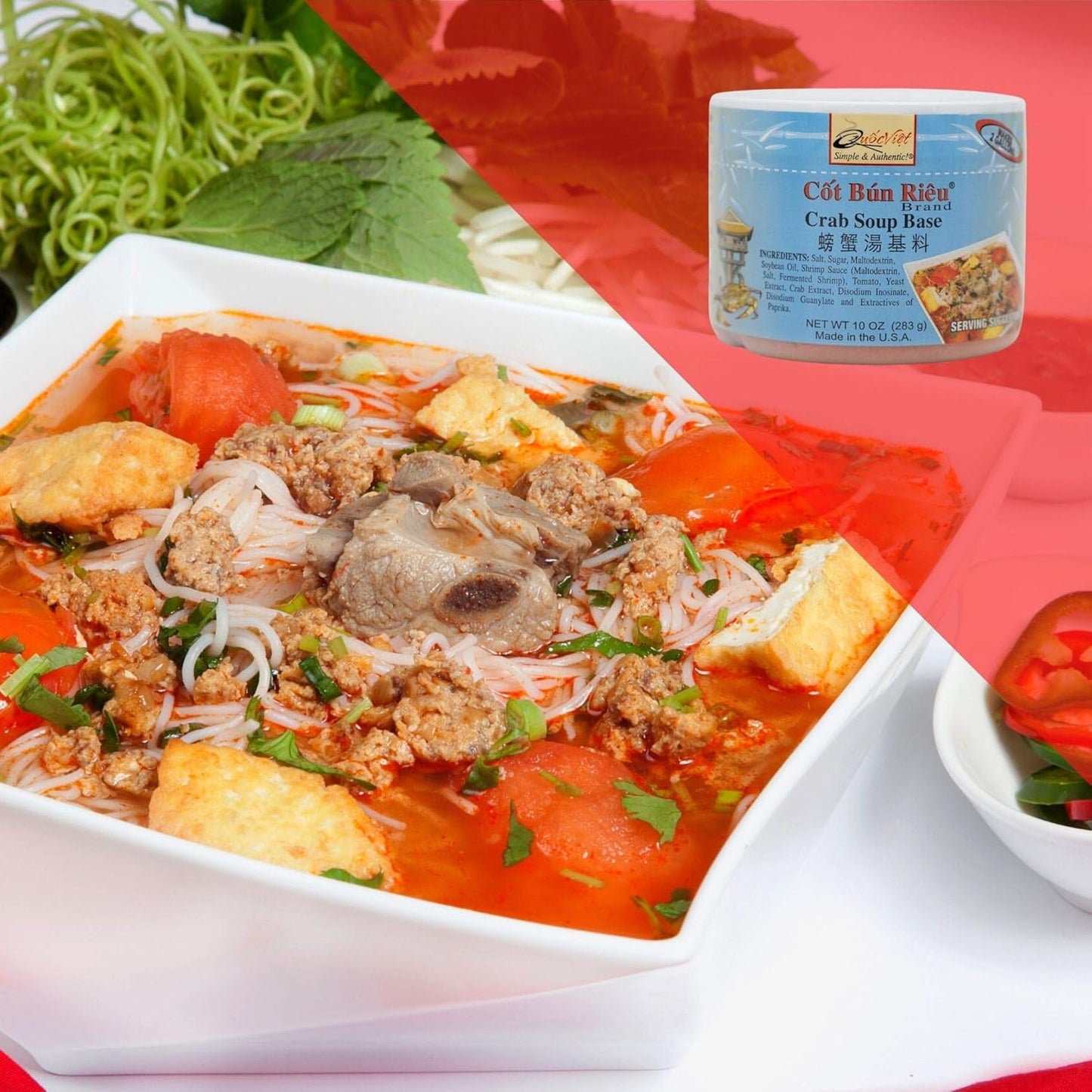 螃蟹湯基底- Quoc Viet Foods Crab Flavored Soup Base 10oz Cot Bun Rieu Brand