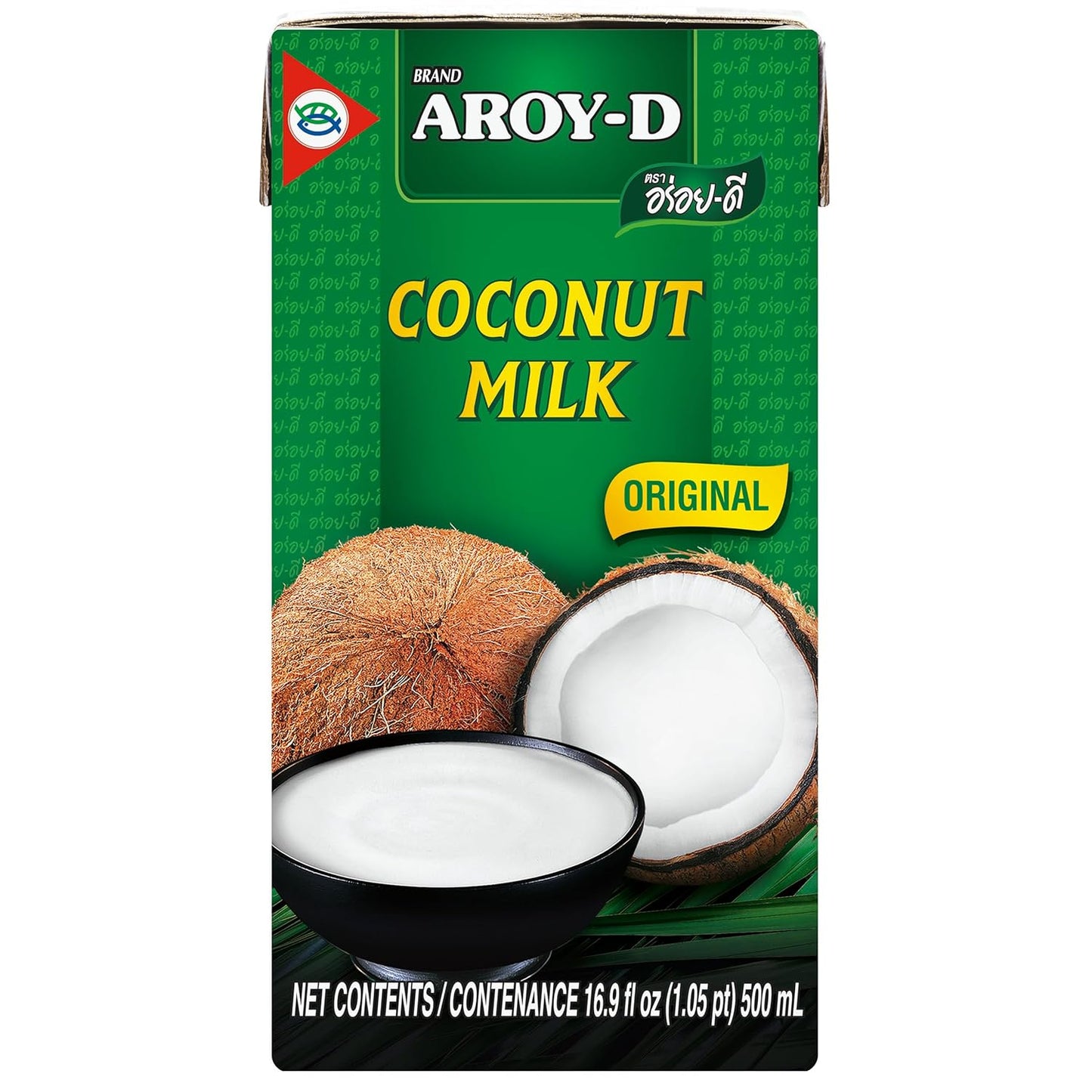 Aroy-D Coconut Milk 16.9 Fluid Ounce (500ml)  - Aroy-D盒装椰奶