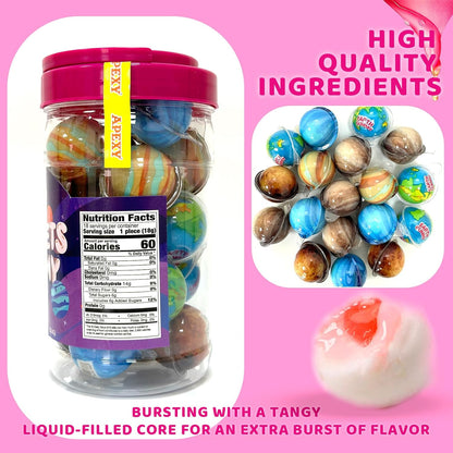 Apexy Mixed Planets Gummy Candy with Fruity Liquid Center - 星球草莓夹心软糖 11.42oz/324g