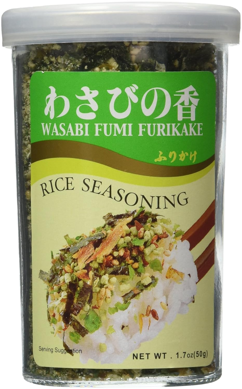 AJISHIMA Wasabi Fumi Furikake Rice Seasoning, 1.7oz - 日本味岛 香松系列 日式拌饭料 芥末海苔味 50g