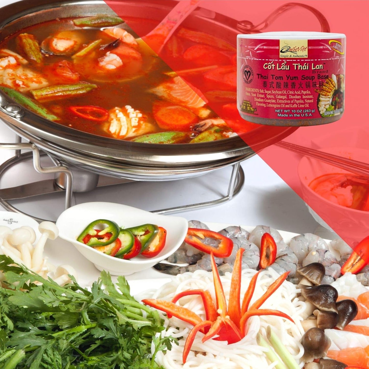 泰式酸辣香火鍋口味料- Quoc Viet Foods Thai Tom Yum Flavored Soup Base 10oz Cot Lau Thai Lan Brand