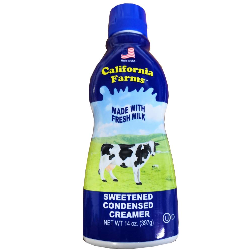 CALIFORNIA FARMS SWEETENED CONDENSED CREAMER 14OZ - 加州甜炼奶（蓝）（小口易挤压和易保存） 14 OZ