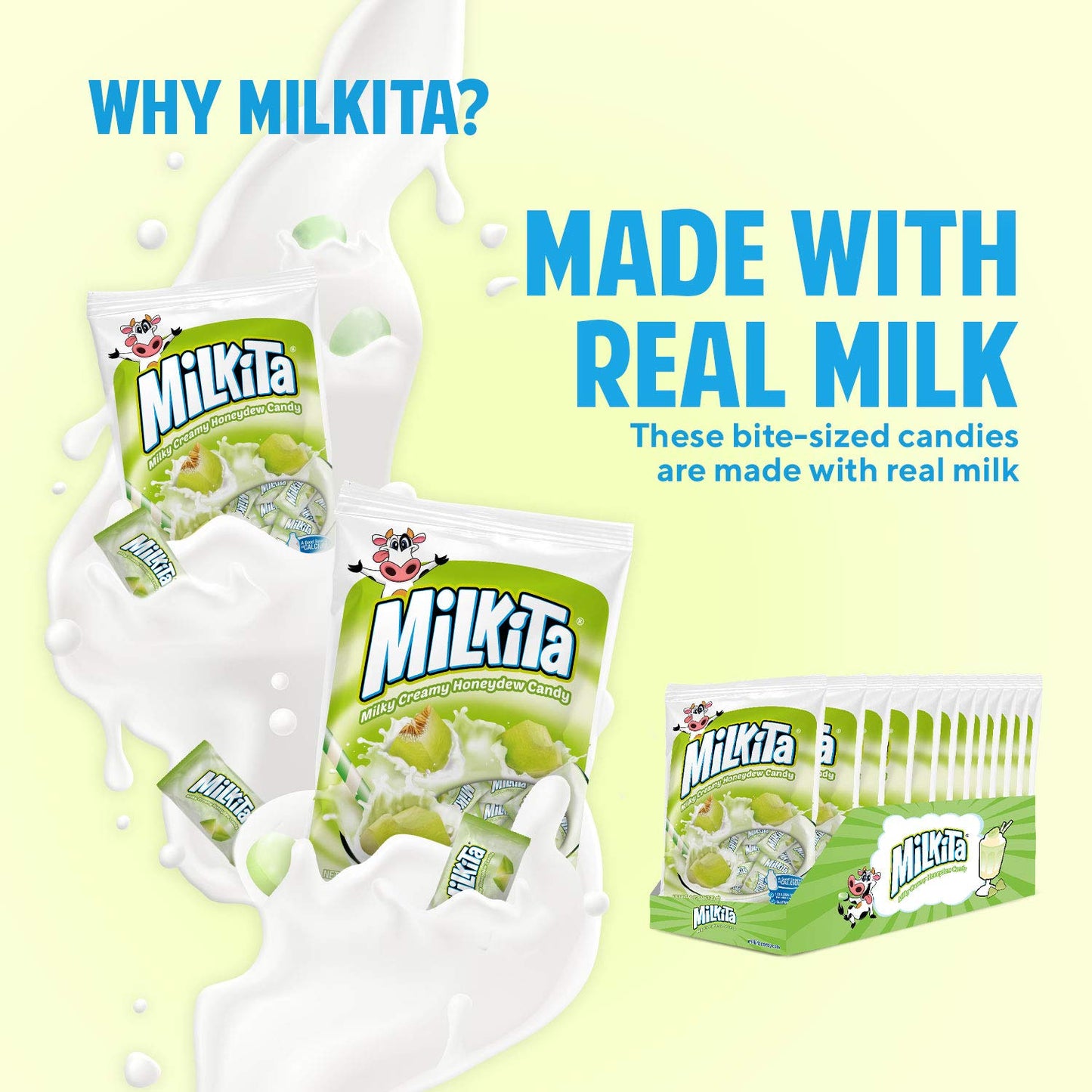 Milkita Vanilla Shake Candy Honeydew 4.23oz - 印尼Milkita 香草奶昔糖果蜜瓜口味120g