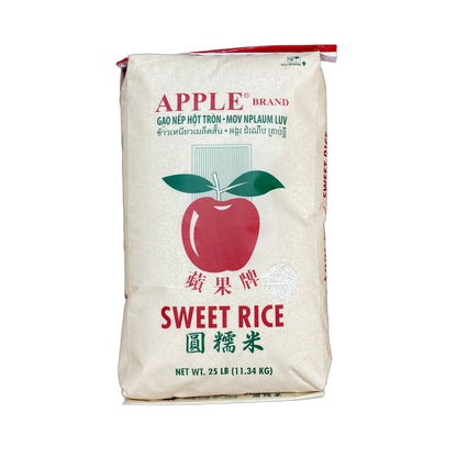 蘋果牌圓糯米25磅- Apple Brand Sweet Rice Short Grained 25lbs