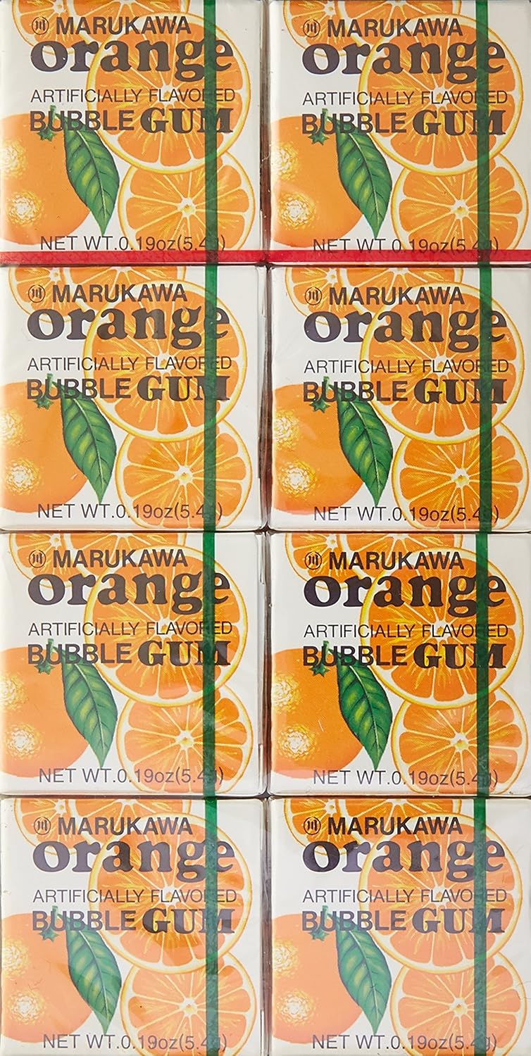 Marukawa Fusen Bubble Gum Orange 8P - 日本泡泡糖桔子味