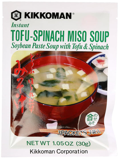 Kikkoman Instant Tofu-Spinach Miso Soup Mix, 1.05 oz