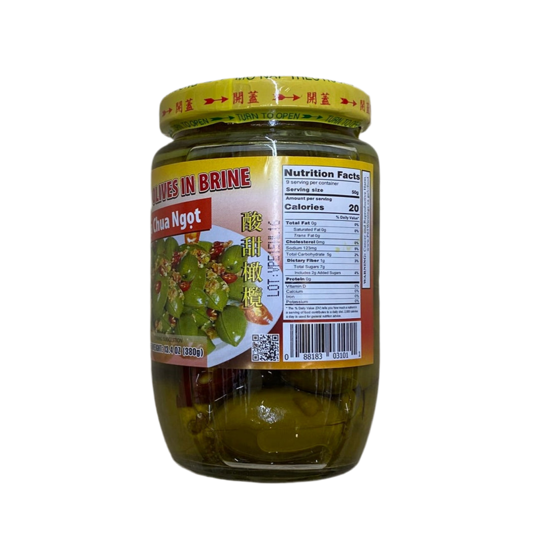 Quang Tri Food Olives in Brine - 酸甜橄榄 13.4oz/380g