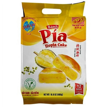 Tan Hue Vien Banh Pia Pia Cake Classic Hopia Cake Tan Hue Vien Saigon Gourmet, Multiple Flavors, 16.8 Oz - 新華園PIA榴槤酥皮餅480g