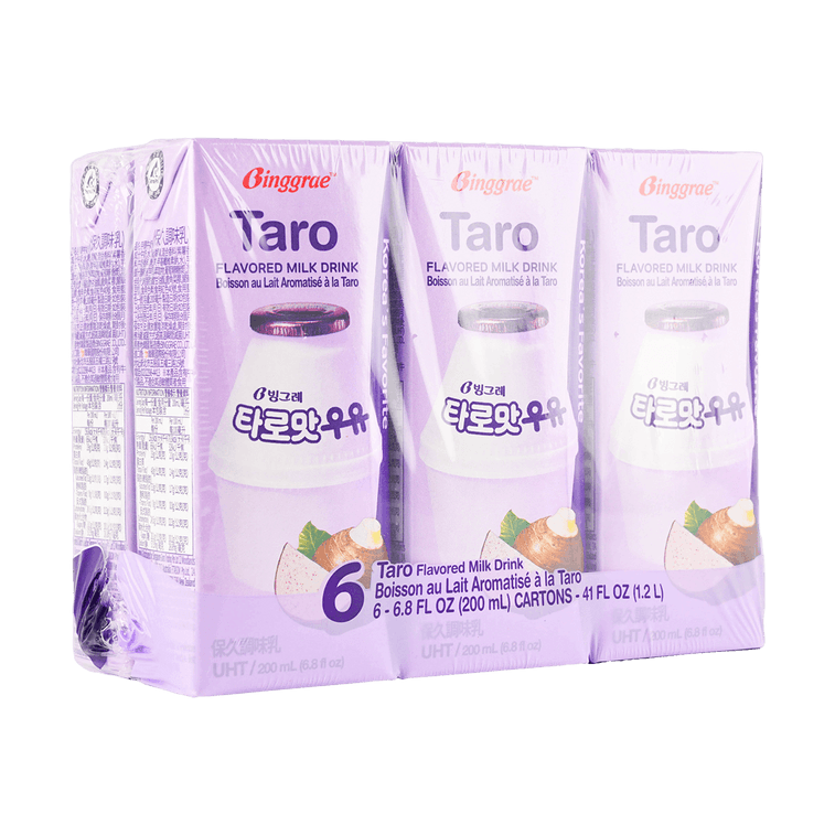 BINGGRAE Korean Taro Flavored Milk - 韩国宾格瑞 香芋牛奶 6盒装 6*200ml