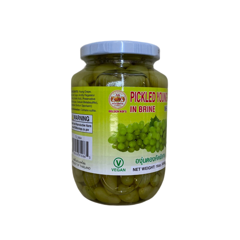 GOLDEN KOI'S Pickled Young Grape in Brine - AH腌青葡萄 16oz/454g