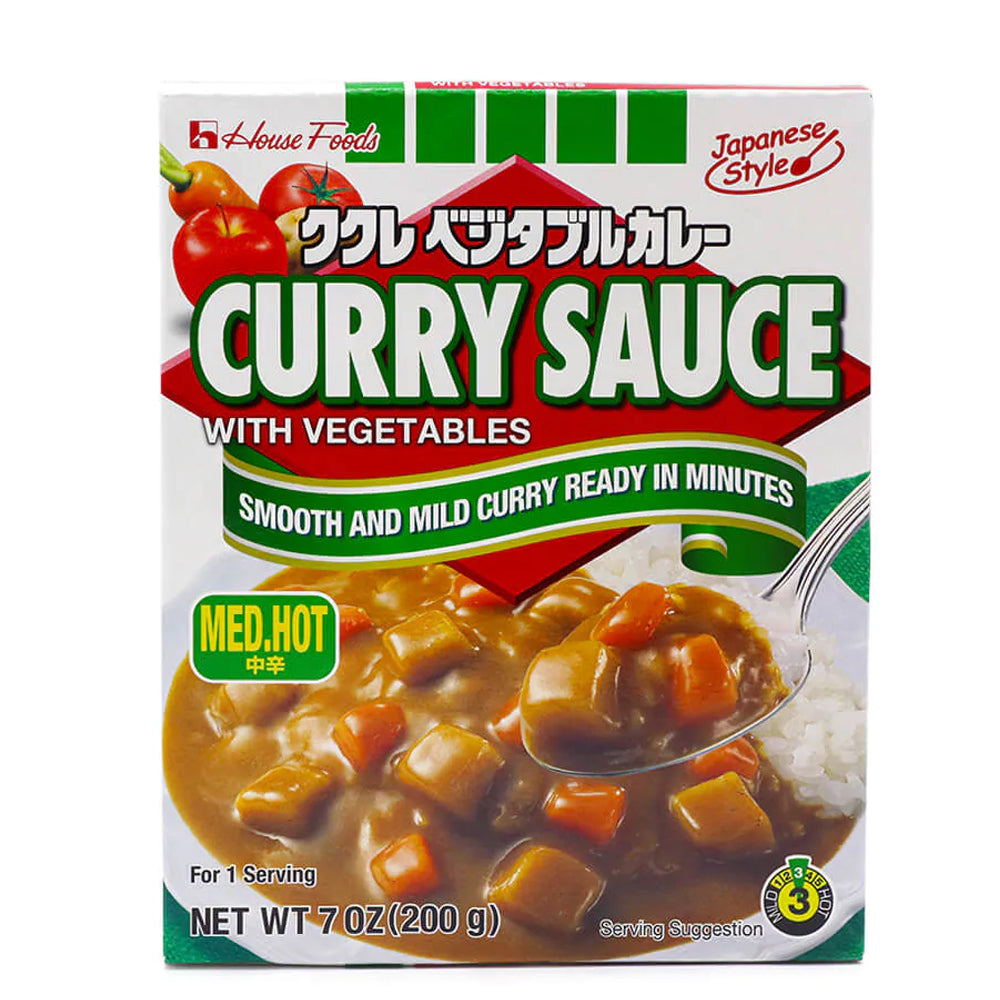 House Foods Curry Sauce with Vegetables (Medium Hot) - HOUSE 蔬菜咖哩汁中辣7oz(200g)