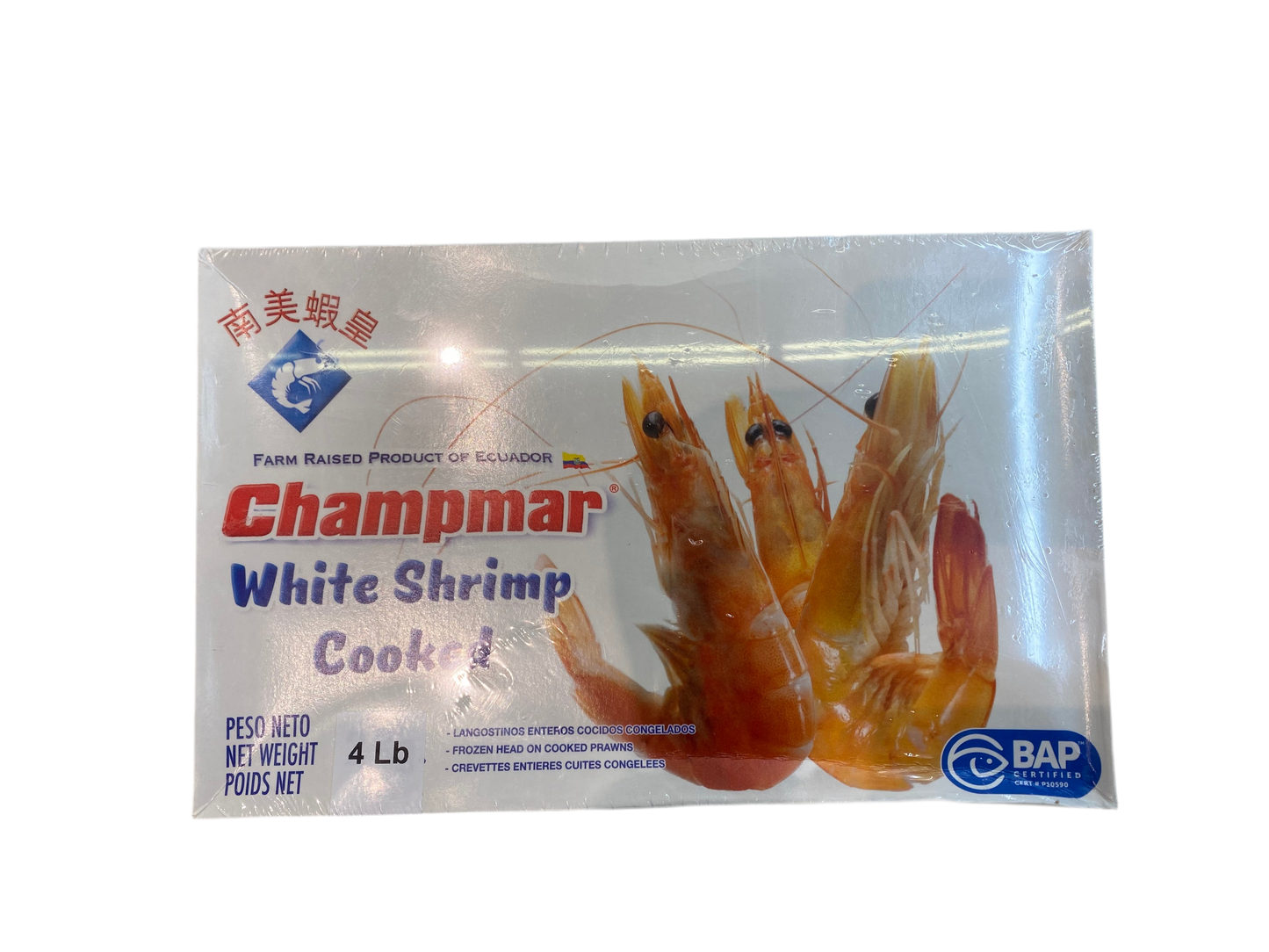 南美蝦皇熟白蝦4磅- Champmar White Shrimp Cooked 4lb