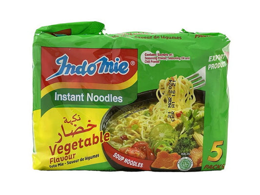 Indomie Indonesian Mi Goreng Instant Stir-Fried Noodles - Vegetable Flavor 5 Packs - 印尼营多捞面 13.25oz/375g