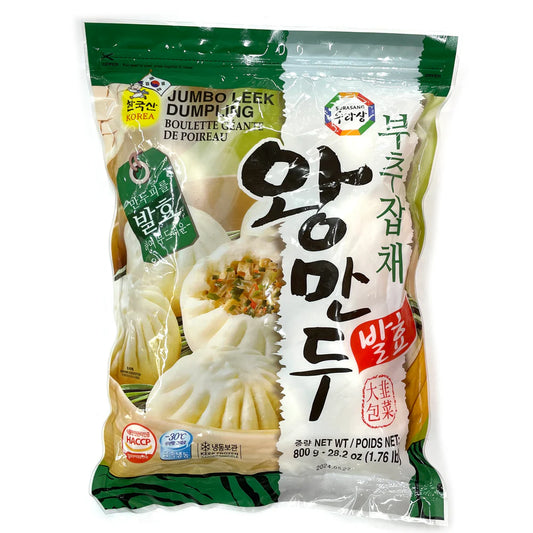 [Surasang] Jumbo Leek Dumpling / 수라상부추잡채왕만두(1.76lb) - 韓國韭菜大包