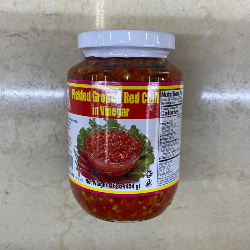 JHL Pickled Ground Red Chili in Vinegar - 一华牌醋浸辣椒碎 16oz/454g