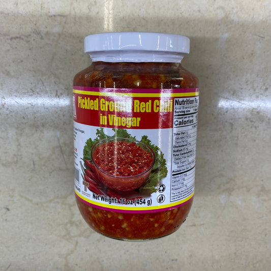 JHL Pickled Ground Red Chili in Vinegar - 一华牌醋浸辣椒碎 16oz/454g