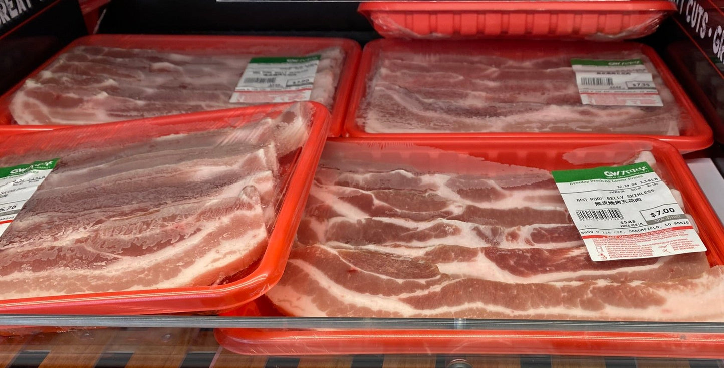 BBQ Pork Belly Skinless - 无皮烧烤五花肉 1.0-1.1 lb