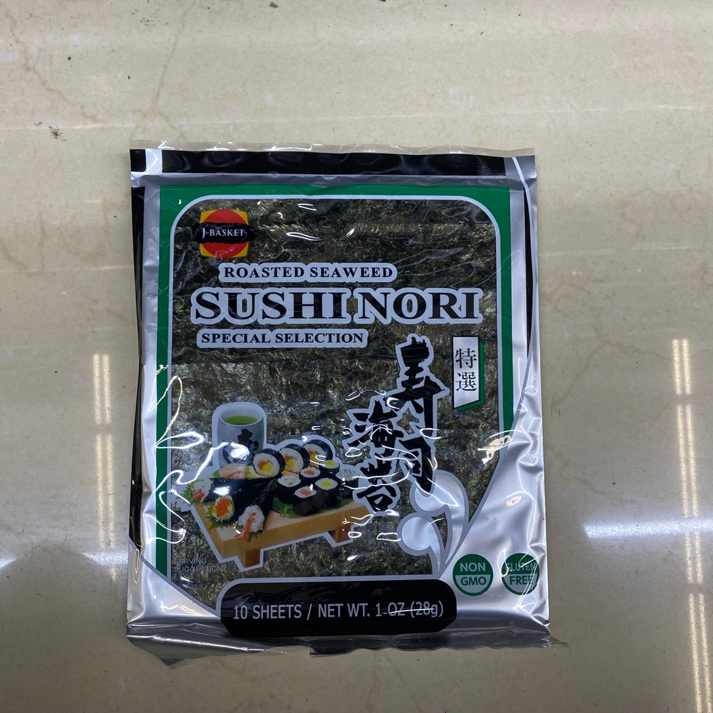 J-BASKET YAKI SUSHI NORI TOKU SILVER - JB日式寿司海苔 10sheets 1oz/28g