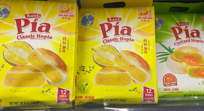 Tan Hue Vien Banh Pia Pia Cake Classic Hopia Cake Tan Hue Vien Saigon Gourmet, Multiple Flavors, 16.8 Oz - 新華園PIA榴槤酥皮餅480g