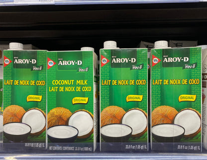 Aroy-D Coconut Milk, Authentic Thai Flavor, 33.8 Fluid Ounce (1000ml)  - Aroy-D盒装椰奶