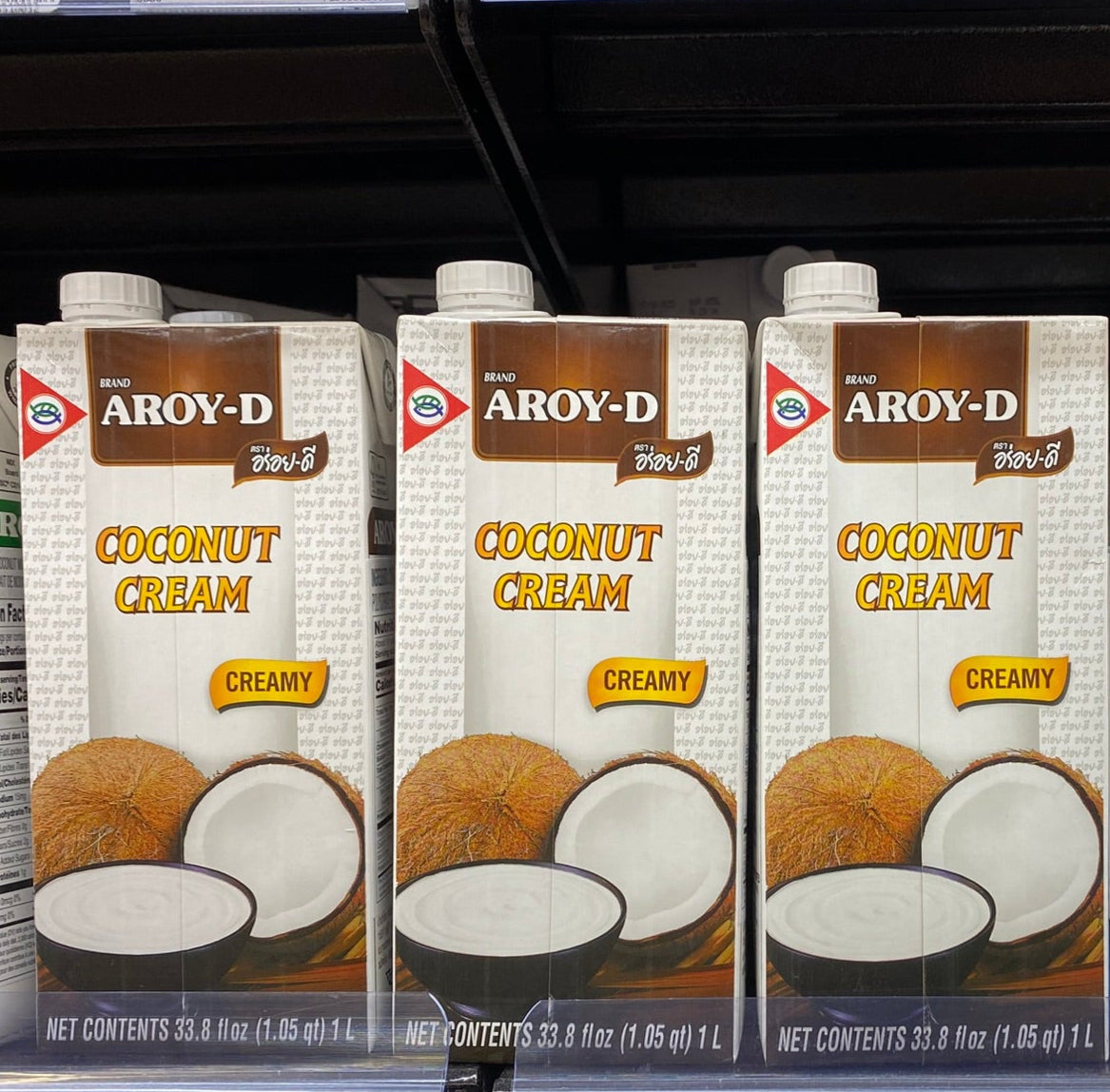 Aroy-D Coconut Cream 33.8oz (1000ml)  - Aroy-D 盒装椰浆