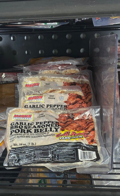 Martin Purefoods Garlic Pepper BBQ Seasoned Pork Belly 16 oz - 蒜香胡椒燒烤豬肉, 16oz