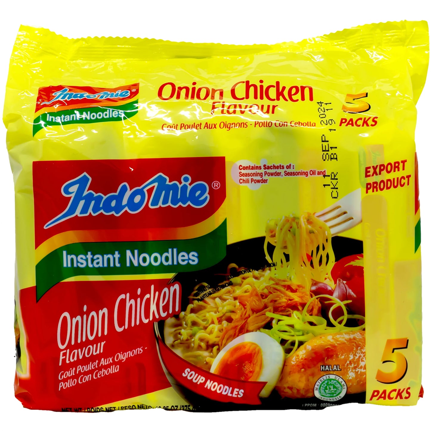 Indomie Instant Noodle Soup Onion Chicken Flavor  5 Packs - 印尼营多捞面 13.25oz/375g