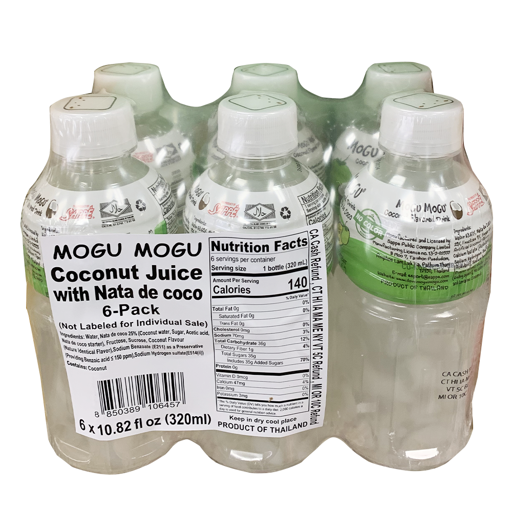 MOGUMOGU 果粒饮料6瓶装 - 椰汁 （6*320ML）