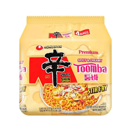 Nongshim Shin Ramyun Toomba Spicy Creamy Stir Fry Instant Noodles  4.83oz*4bags - 農心 TOOMBA 炒麵