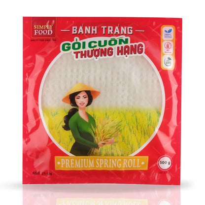 Simply Food Spring Roll Rice Paper Wrappers 25cm - 越南米紙17.6oz