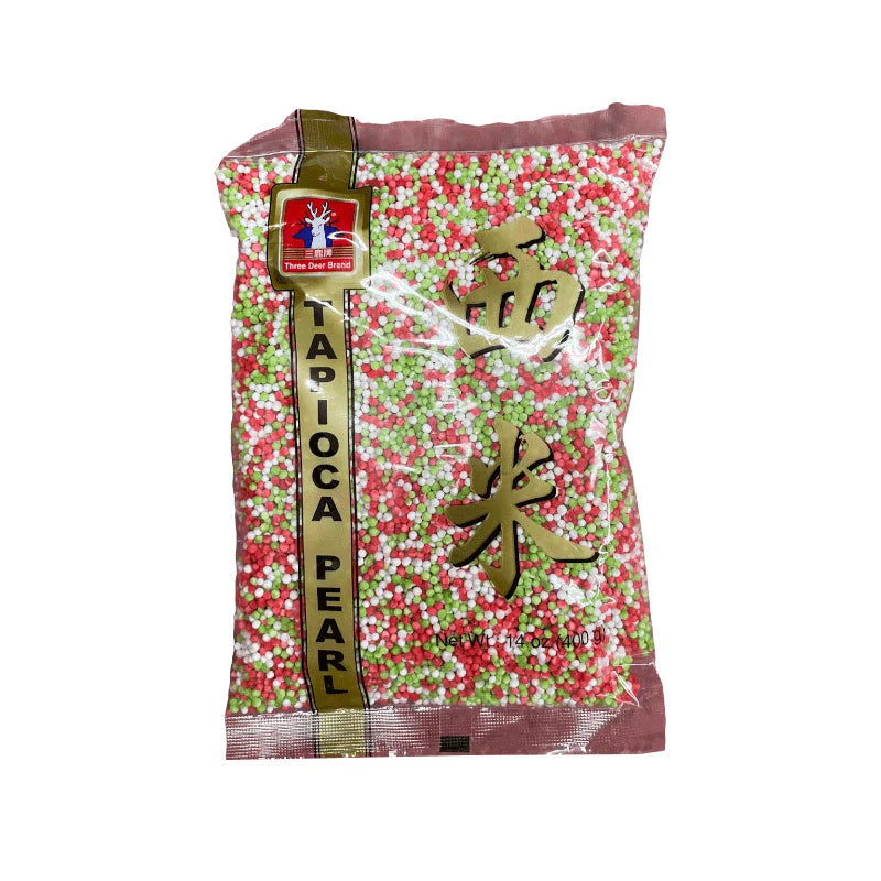 THREE DEER Small Tapioca Pearl Mix 14oz/400g - 三鹿牌西米