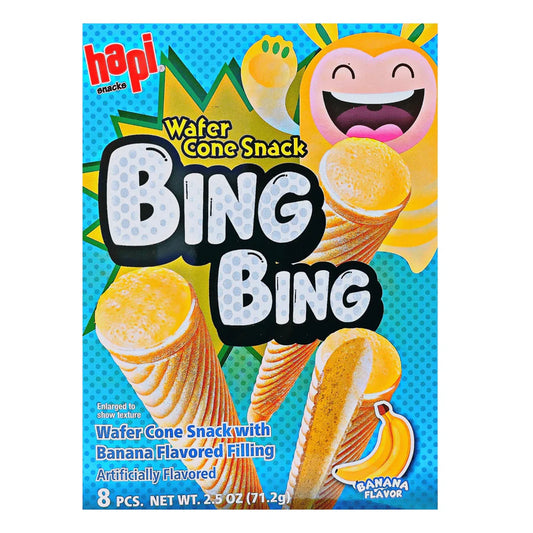 Hapi Bing Bing Cone Snack with Banana Flavored Filling, 2.5 Ounce - 香蕉脆筒 71.2 g